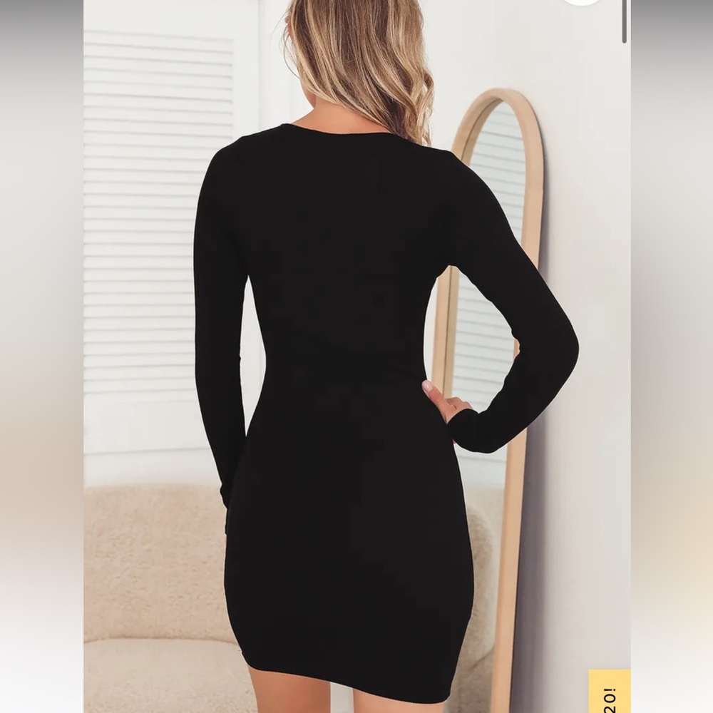 Lulus Henley Dress Black size M - Picture 2 of 5
